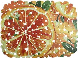 Printed Pvc Sink Mat Decorative 15.7" X 11.8" Oranges