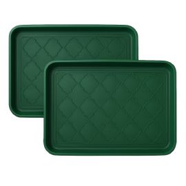 Wholesale 2 Pack Boot Tray & Shoe Mat For Entryway 16.5" X 12.5" Hunter Green