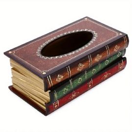 Wholesale Antique Book Style Tissue Holder With Decorative Stacked Books Design