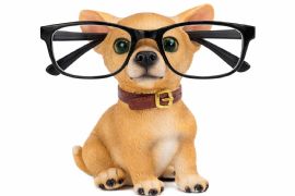 Wholesale Eyeglass Holder For Nightstand Or Desk Decorative Resin Glasses Holder Figurine Chihuahua