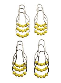 Shower Curtain Hooks Set Of 12 Chrome Roller Ball Rings Yellow