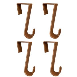 Wholesale 4-Pack Plastic Over The Door Hooks Brown