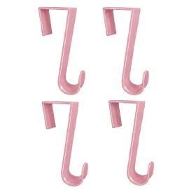 Wholesale 4-Pack Plastic Over The Door Hooks Pink