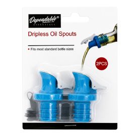 Wholesale 2-Piece Dripless Oil Spout Set With Sealable Top Fits Standard Bottles, Prevents Spillage, BpA-Free