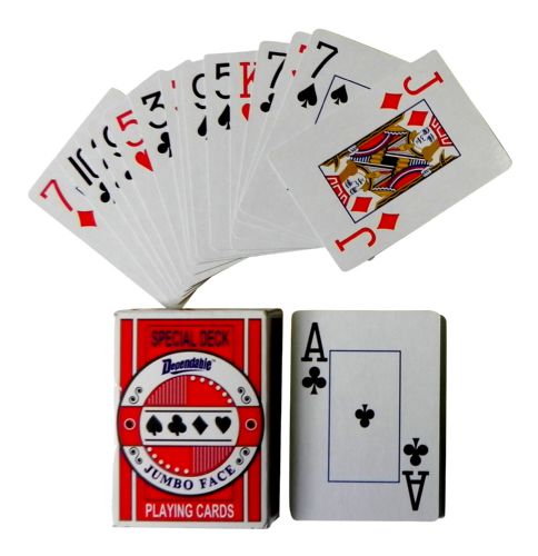 Wholesale Plastic Coated Jumbo Face Playing Cards 2 Jokers Included