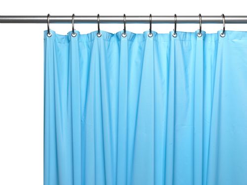 Magnetized Shower Curtain Liner Light Blue